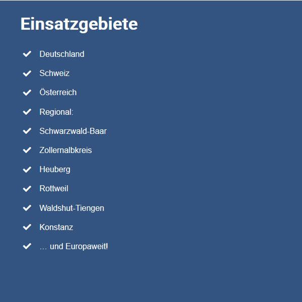 Einsatzgebiete in 78267 Aach