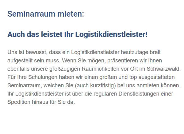Seminarraum Vermietung aus 78267 Aach