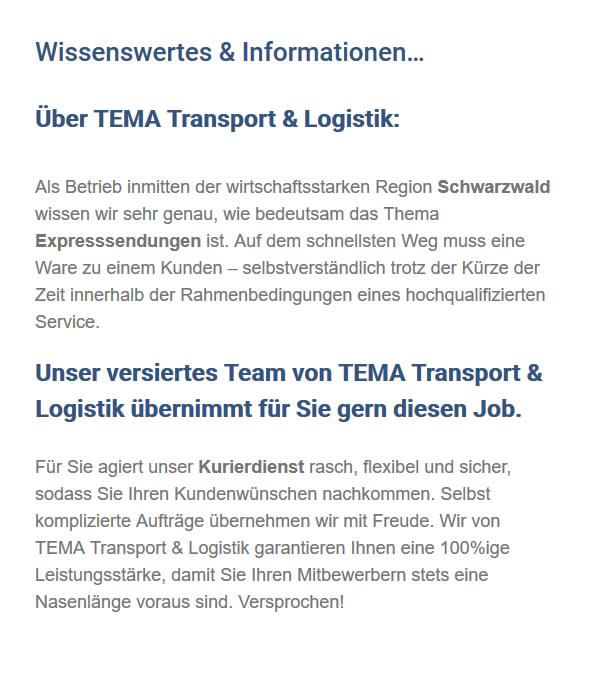 Transportfirma in 78267 Aach